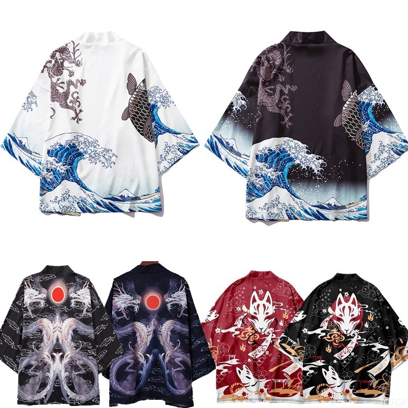 Women'S Fashion Kimono - Chinesischer Stil Harajuku Haori bedruckter Cape