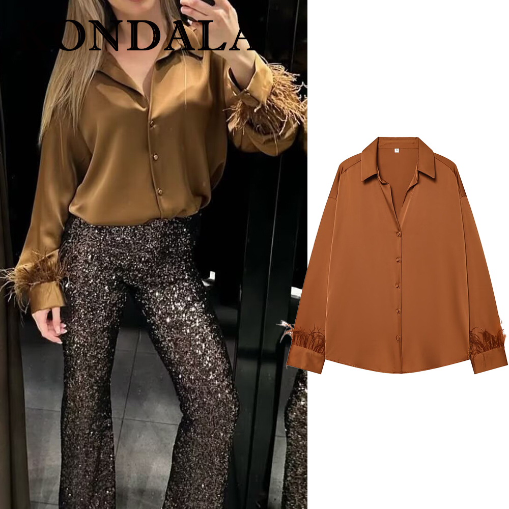 Women'S Fashion Trends Fall 2025 - KONDALA Vintage Solide Orange Quaste Frauen