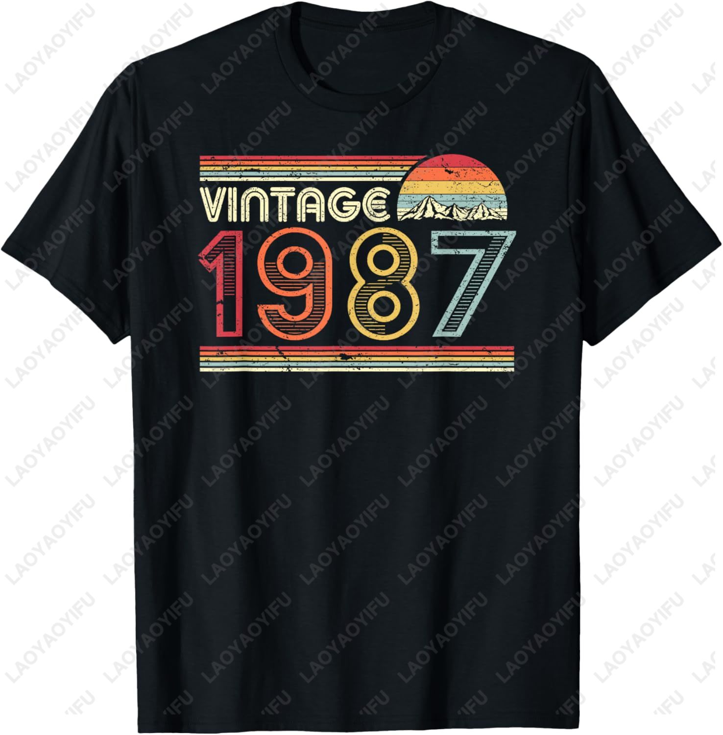 Women Fashion 80S - 1987 Vintage Geburtstagsgeschenk T-Shirt Retro-Stil Sonnenuntergang