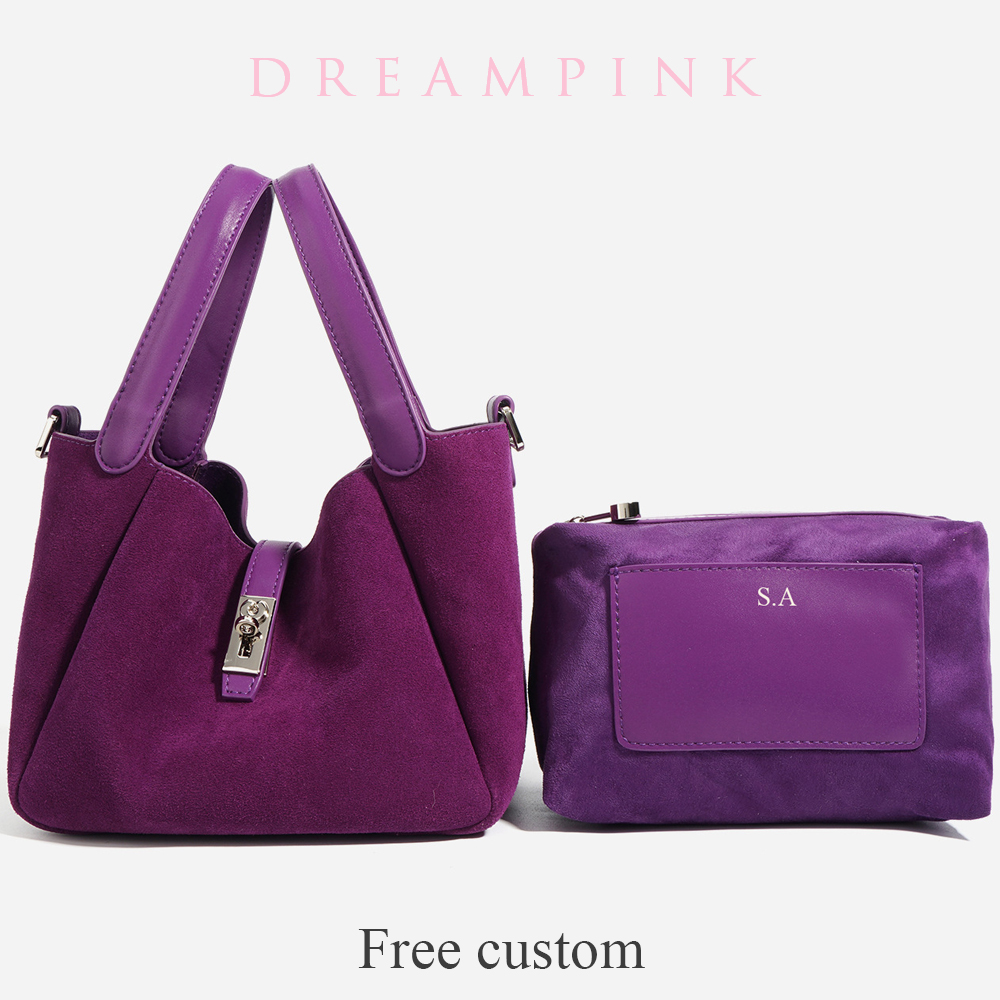 Women Fashion Uae - Luxuriöse Damen-Eimertasche aus Wildleder mit individuellen