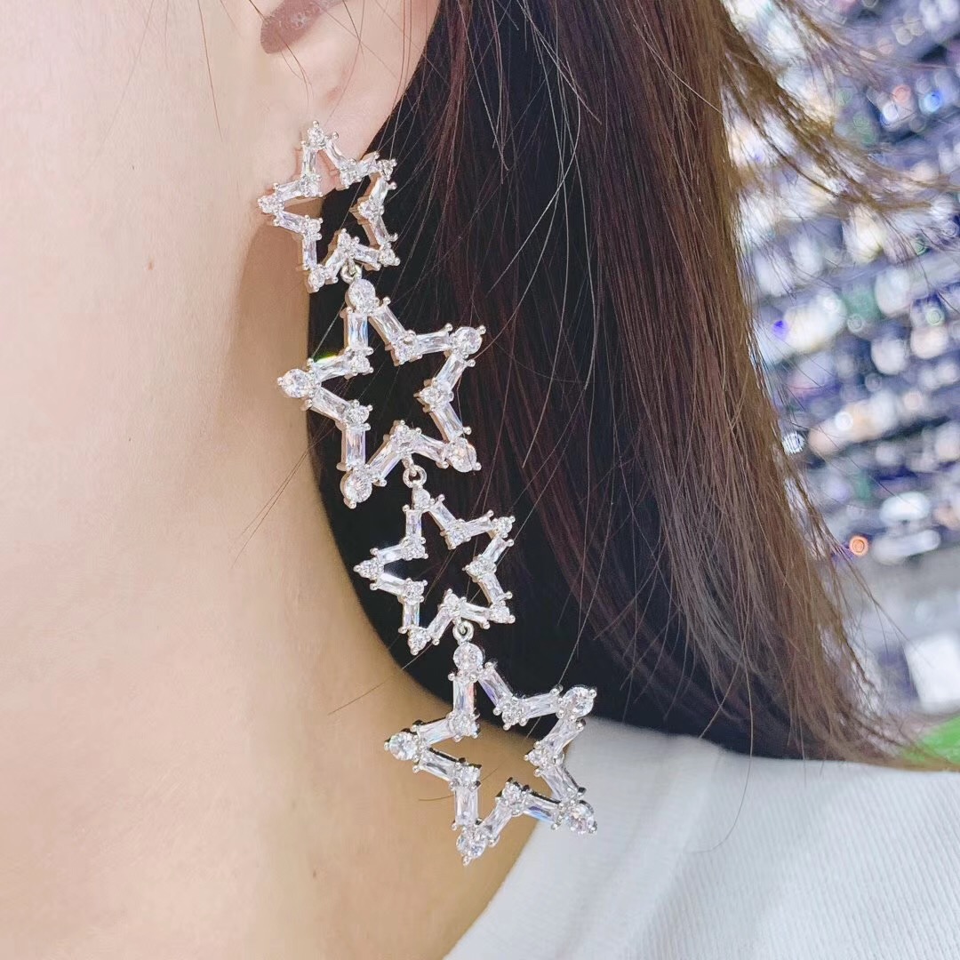 Women Fashion Uae - Luxus Stern Geometrie frauen Ohrringe Zirkonia