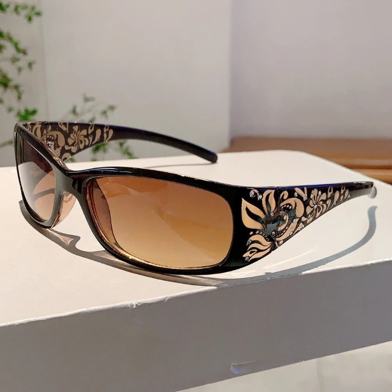 Women'S Fashion Eyeglasses - Modische Damen-Sonnenbrille mit Strasssteinen, Y2K Koreanischer