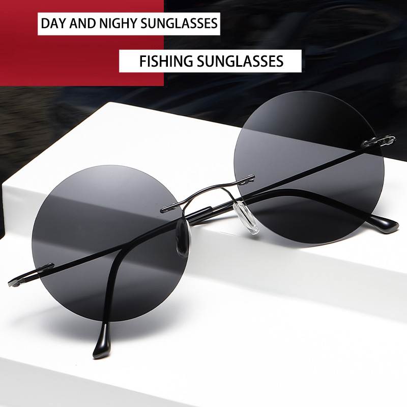 Women'S Fashion Eyeglasses - BOYSEEN Ultraleichte polarisierte runde rahmenlose Sonnenbrille