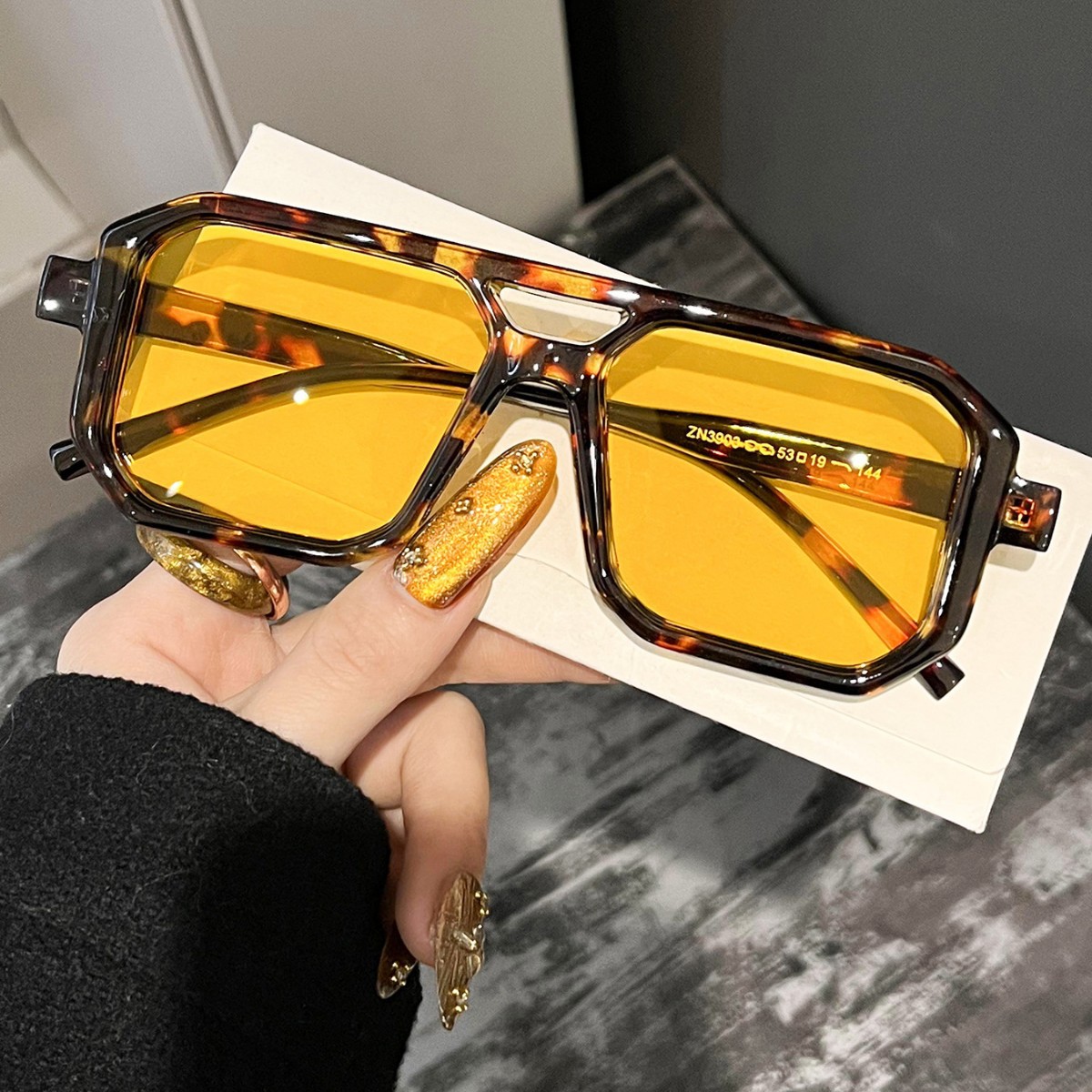Women'S Fashion Eyeglasses - Neue Retro Quadratische Doppelbalken-Sonnenbrille für Männer