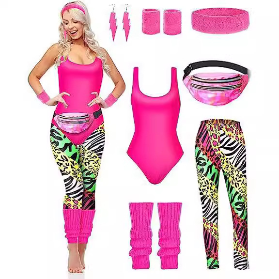 Women'S Fashion From The 80S - 1980er Jahre Partykostüm Damen Sportbekleidung Retro