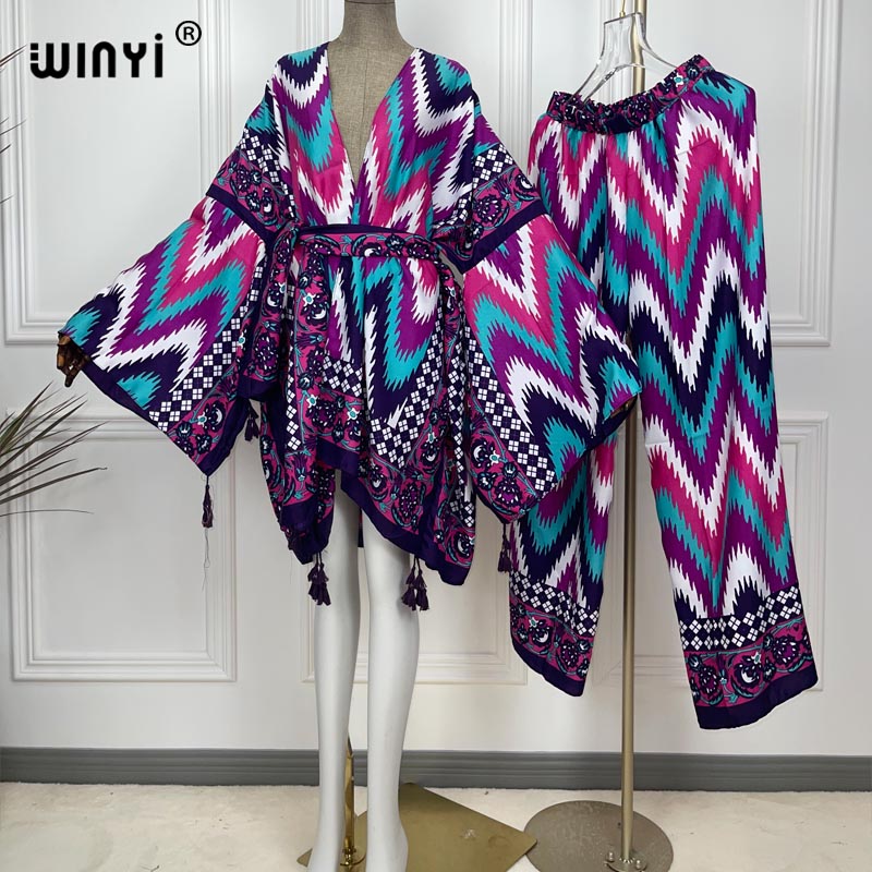Women'S Fashion Kimono - WINYI zwei-stück anzug kimono gerade bein