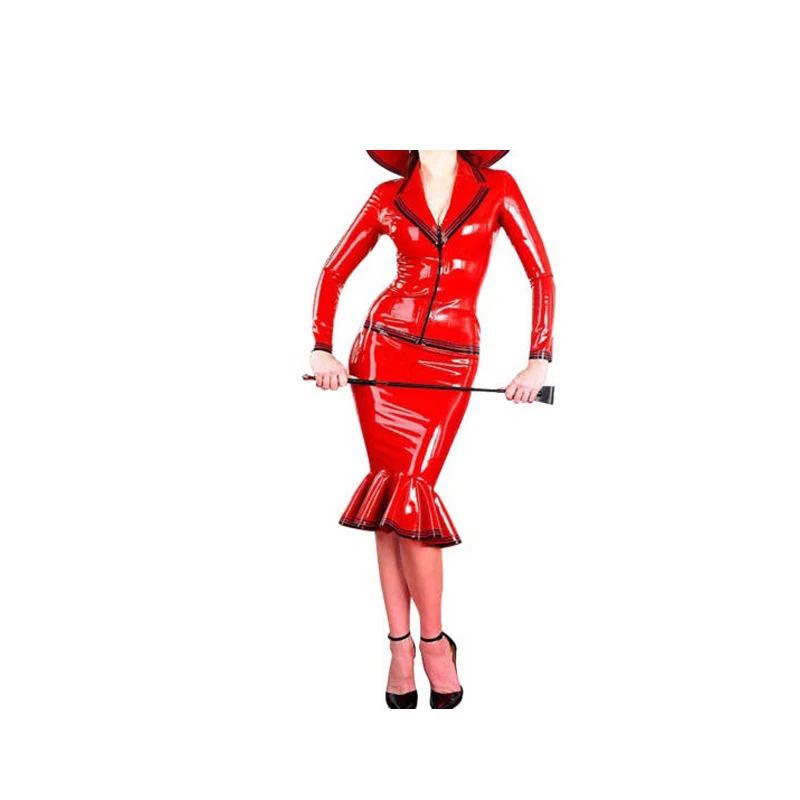 Latex-Kleid aus Gummi in Rot,  – Xxl Women Fashion Bewertung und Preis