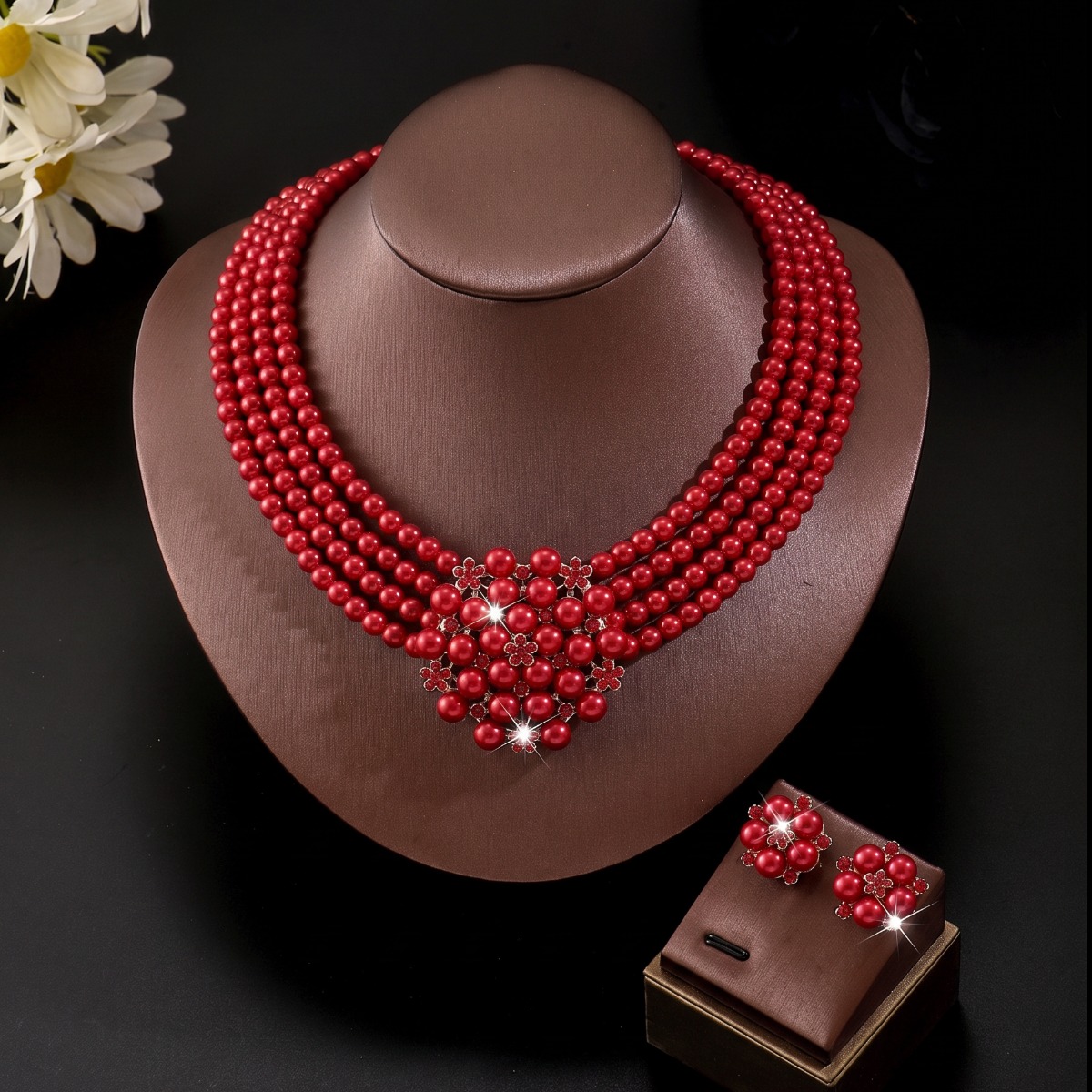 Damen-Mehrstrang-Perlenblumen- – Women Fashion Photoshoot Bewertung und Preis