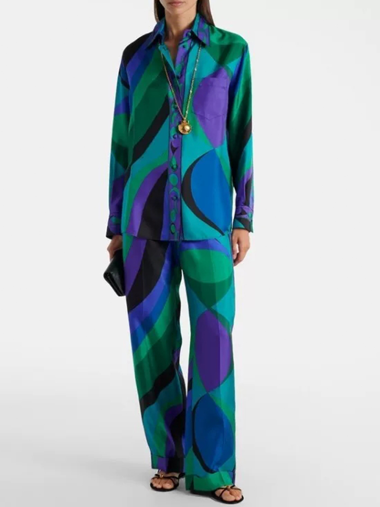 Retro-Set mit geometrischem Pr – Women Fashion Usa Bewertung und Preis